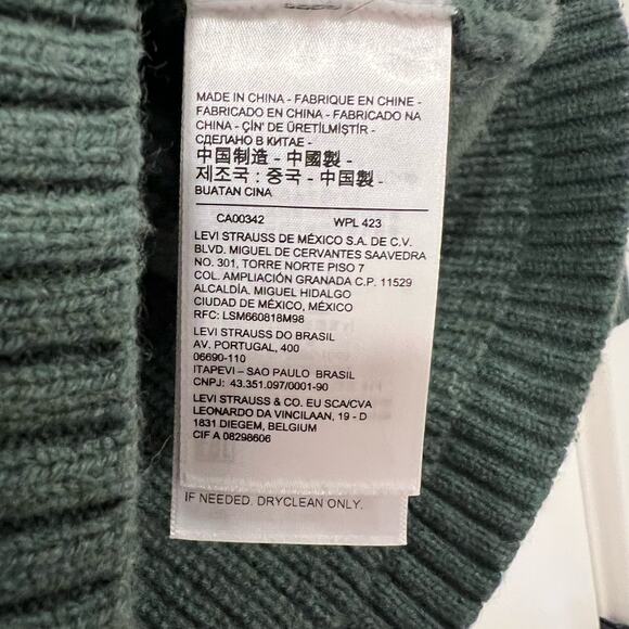 Levi's Men's Relaxed Fit Wool‎ Sweater Crewneck Longsleeve Dark Green Size XL - Picture 4 of 7